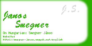 janos smegner business card